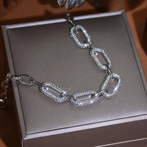 Luxurious CZ Necklace Thick Chain Choker Kolye Pendant Jewellery