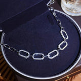 Luxurious CZ Necklace Thick Chain Choker Kolye Pendant Jewellery