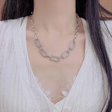 Luxurious CZ Necklace Thick Chain Choker Kolye Pendant Jewellery