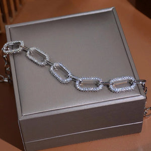 Luxurious CZ Necklace Thick Chain Choker Kolye Pendant Jewellery