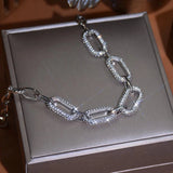 Luxurious CZ Necklace Thick Chain Choker Kolye Pendant Jewellery
