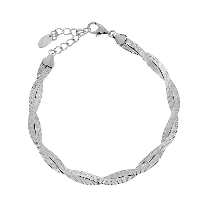 Snake Bone Chain 925 Sterling Silver Bracelet For Women Fine Fashion Jewelry