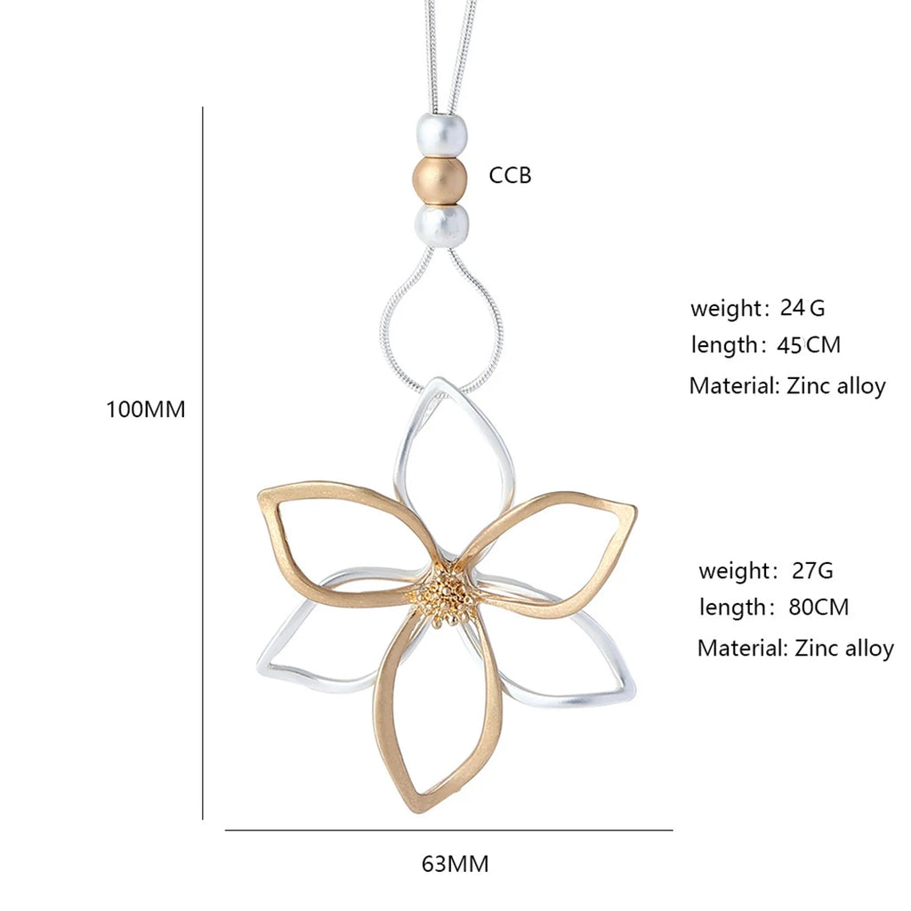 Vintage Flower Collar Necklace Pendant Jewelry for Women