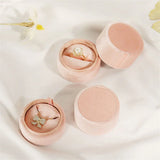 Velvet Pink Jewelry Box For Girls Single Ring Box Proposal Necklace Storage Box