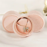 Velvet Pink Jewelry Box For Girls Single Ring Box Proposal Necklace Storage Box