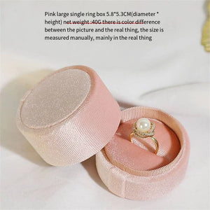Velvet Pink Jewelry Box For Girls Single Ring Box Proposal Necklace Storage Box