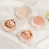 Velvet Pink Jewelry Box For Girls Single Ring Box Proposal Necklace Storage Box