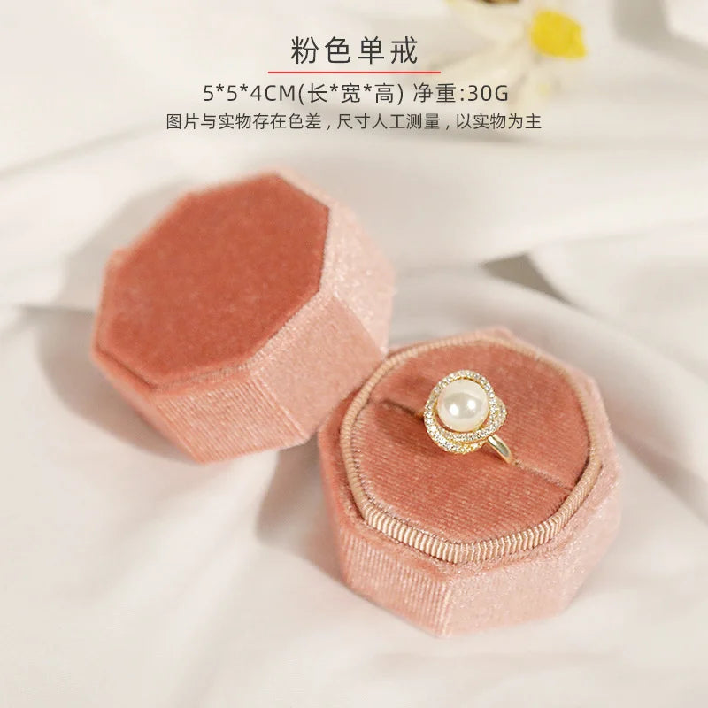 Velvet Ring Jewelry Box Ring Earrings Storage Boxes Ring Display