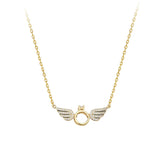 925 Silver Angel Wings Pendant Zircon Wedding Jewelry