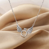925 Silver Angel Wings Pendant Zircon Wedding Jewelry