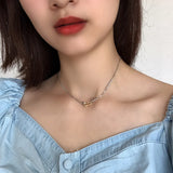 925 Silver Necklace Geometric Short Chokers Women Pendants Jewellery