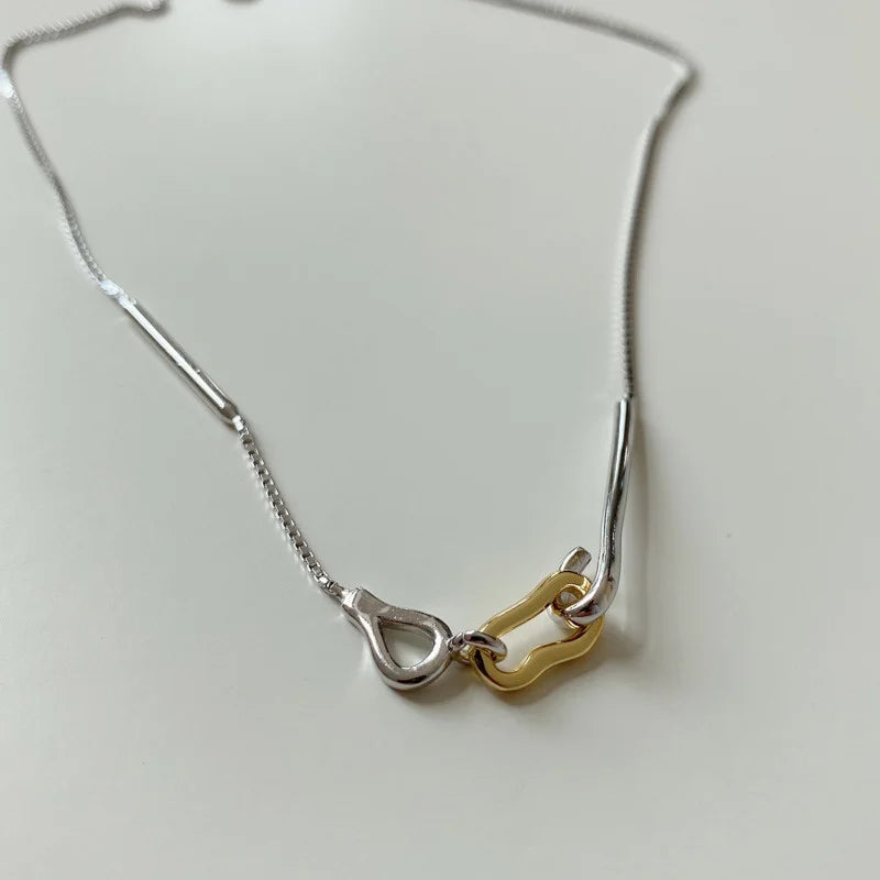 925 Silver Necklace Geometric Short Chokers Women Pendants Jewellery