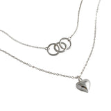 925 Sterling Silver Love Double Layer Necklace