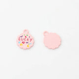 Alloy Spray Paint Drop Oil LuckyLovely LaceRound Pendant DIY Accessories