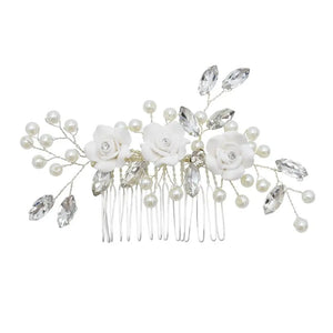 Bridal Headdress Rhinestone Flower Comb Wedding Jewelry