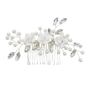 Bridal Headdress Rhinestone Flower Comb Wedding Jewelry