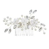 Bridal Headdress Rhinestone Flower Comb Wedding Jewelry
