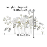 Bridal Headdress Rhinestone Flower Comb Wedding Jewelry