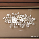 Bridal Headdress Rhinestone Flower Comb Wedding Jewelry