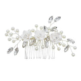 Bridal Headdress Rhinestone Flower Comb Wedding Jewelry