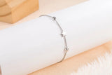 925 Sterling Silver 5-pointed Star Bead Bracelet for Women