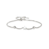 925 Sterling Silver 5-pointed Star Bead Bracelet for Women