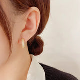 Micro Inlaid Zircon Two Wearing Pearl Ear Clasps Small Earrings