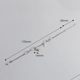 925 Silver Bracelet Retro Style Square Letter Cartoon Bunny Asymmetric Chain