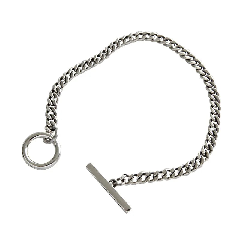 925 Silver Necklace Geometric Round Chain Women Accessories