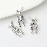 Alloy Silver-Plated 3D Rabbit HandMade Pendants DIY Jewelry Necklace Material