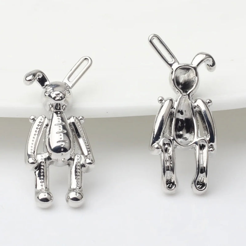 Alloy Silver-Plated 3D Rabbit HandMade Pendants DIY Jewelry Necklace Material