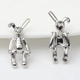 Alloy Silver-Plated 3D Rabbit HandMade Pendants DIY Jewelry Necklace Material