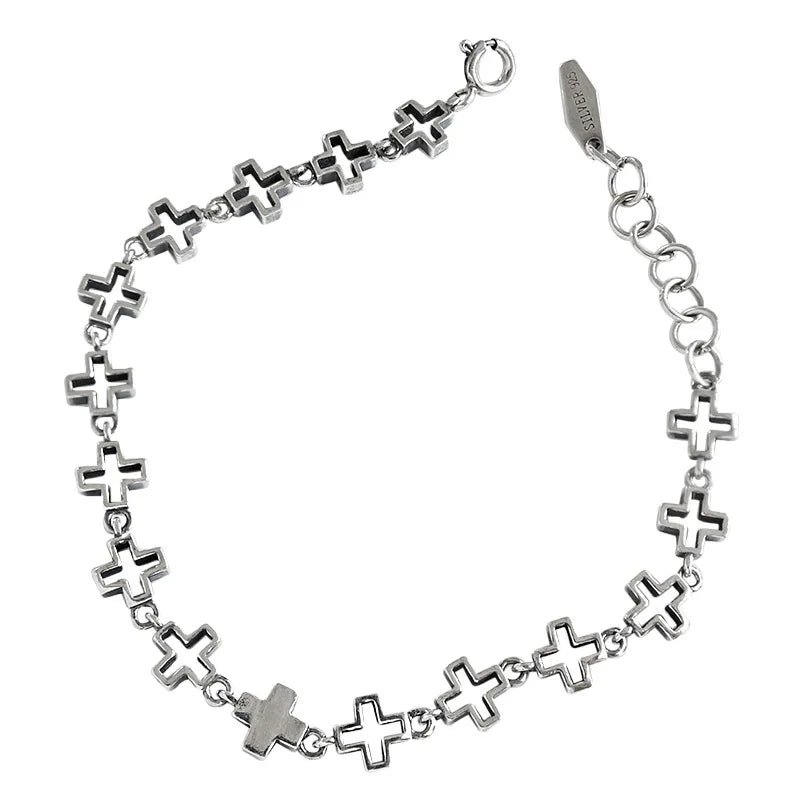 Classic Cross Shape S925 Sterling Silver Bracelet