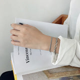 S925 Sterling Silver Bracelet Cold Wind Retro Chain Tag Bracelet