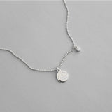 S925 Sterling Silver Round Bead Chain Necklace with Micro-set Zircon