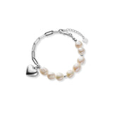 925 Sterling Silver Love Pearl Bracelet Bijo Women's Accessories Gift