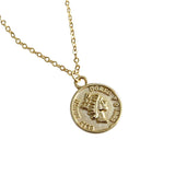 Vintage Style S925 Sterling Silver Coin Pendant Necklace