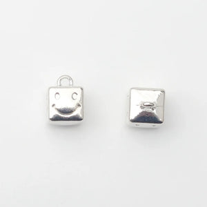 Mini-Cube Geometric Smiley Face Pendant DIY Jewelry