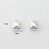 Mini-Cube Geometric Smiley Face Pendant DIY Jewelry