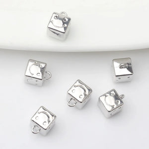 Mini-Cube Geometric Smiley Face Pendant DIY Jewelry