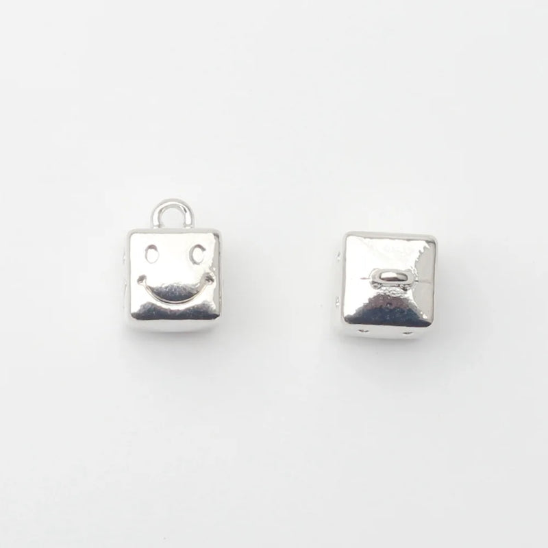 Mini-Cube Geometric Smiley Face Pendant DIY Jewelry
