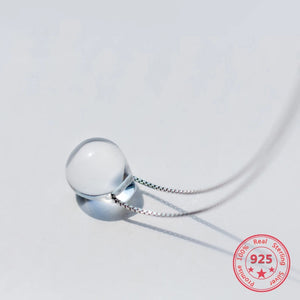 S925 Sterling Silver Necklace Drop-shaped Pendant Charm