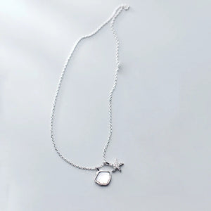 S925 Sterling Silver Starfish Shell Pendant Ocean Style Necklace