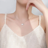 S925 Sterling Silver Starfish Shell Pendant Ocean Style Necklace