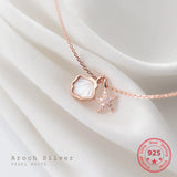 S925 Sterling Silver Starfish Shell Pendant Ocean Style Necklace