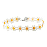 Small Fresh Daisy Lace Hand Weaving Sweet Flowers Necklace