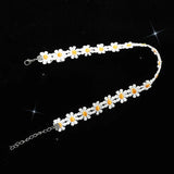 Small Fresh Daisy Lace Hand Weaving Sweet Flowers Necklace
