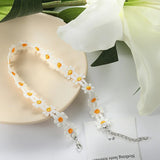 Small Fresh Daisy Lace Hand Weaving Sweet Flowers Necklace