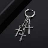 Tassel Chain Feather Stainless Steel Earrings