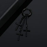 Tassel Chain Feather Stainless Steel Earrings